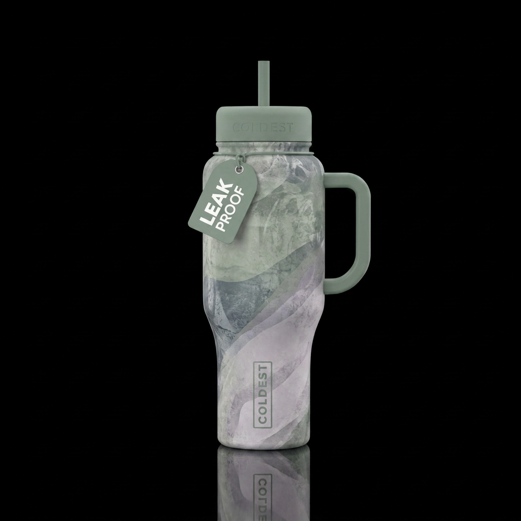 Relaxing calming zen muted tones with texture orig... water bottle design