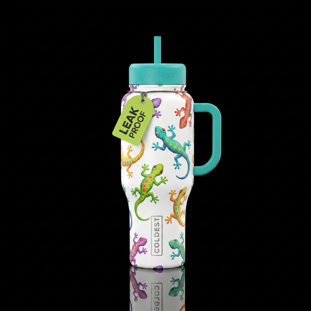 Baby Gecko water bottle design