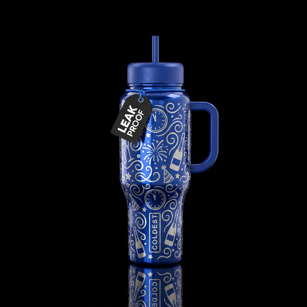 Moonlight New Year water bottle design