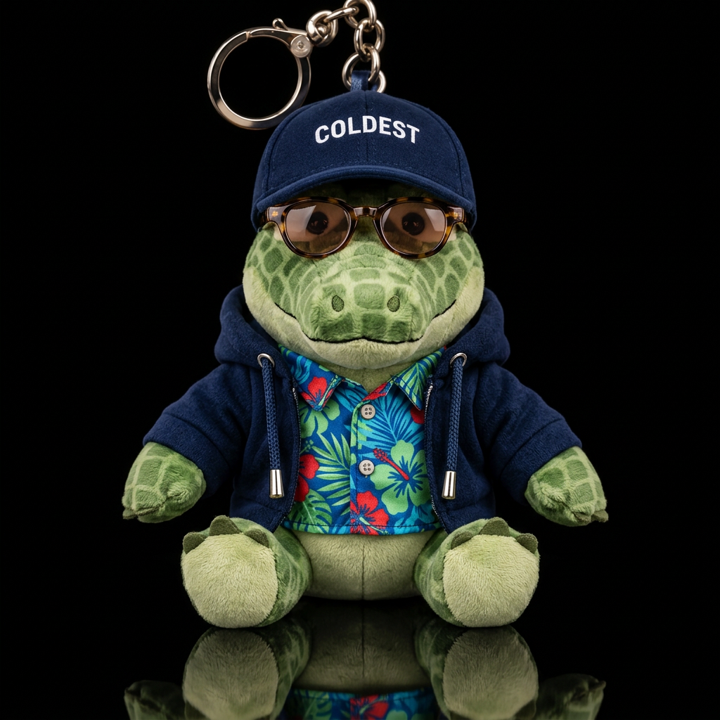 Alligator wearing a carribean shirt and sunglasses water bottle design