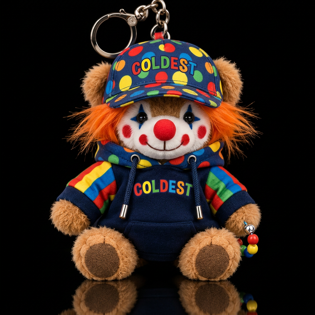 A clown bear silly vibes water bottle design