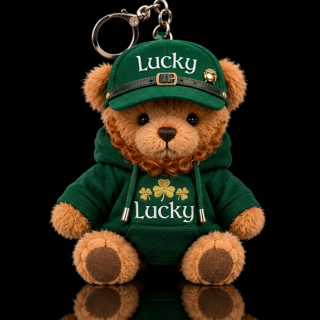 A leprechaun themed bear water bottle design