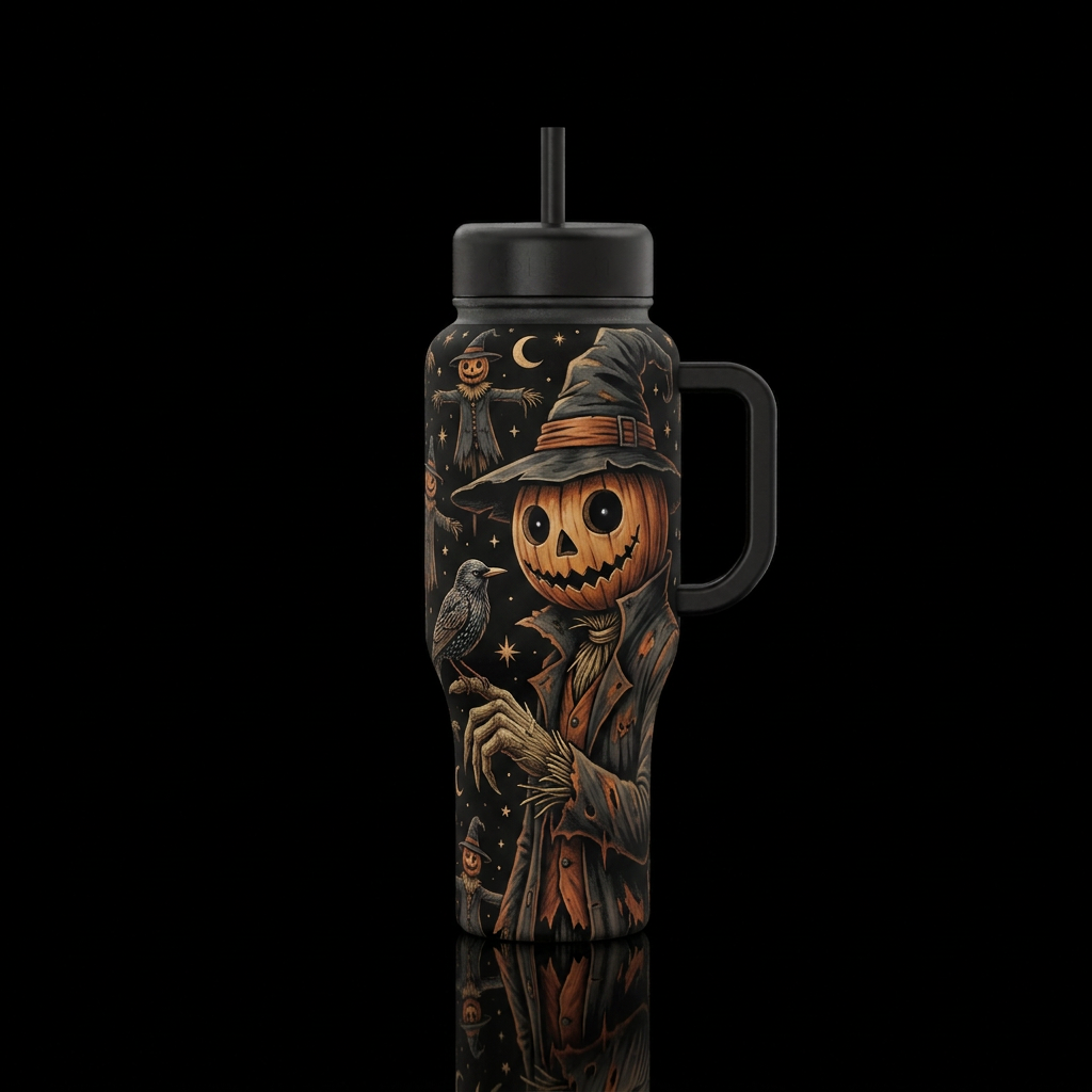Black bottle with black handle and black lids. Sid... water bottle design