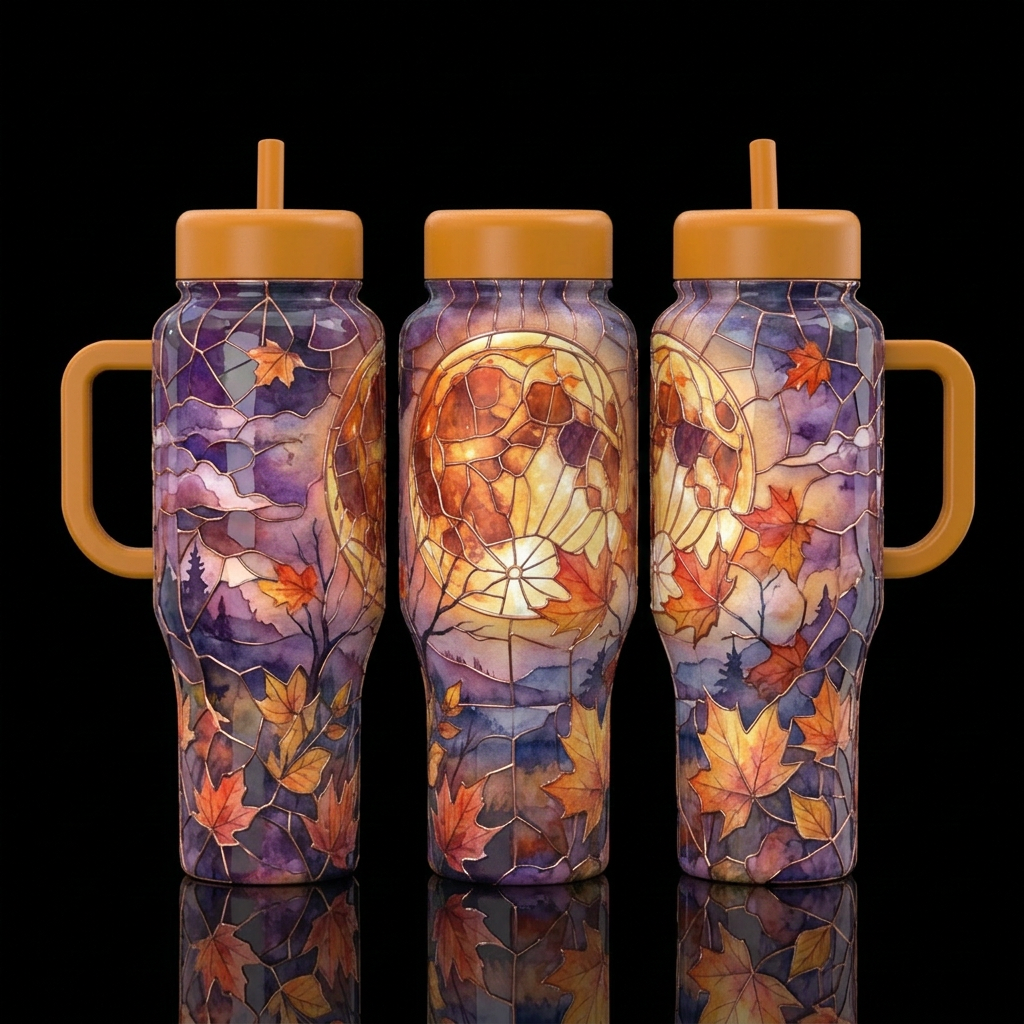 harvest moon, dreamy, stained glass,  remove leak ... water bottle design